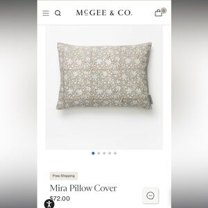 McGee Mira Pillow Cover NWT